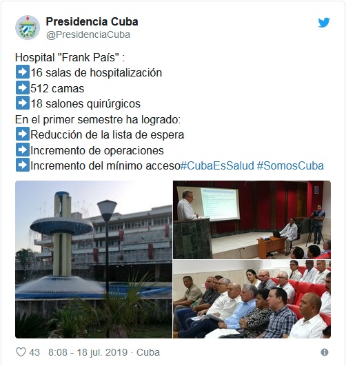 Visita presidente cubano Complejo Científico Ortopédico Frank País