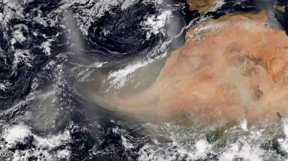 concentración de polvo del Sahara