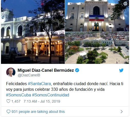 Miguel Díaz-Canel Bermúdez a su entrañable Santa Clara 