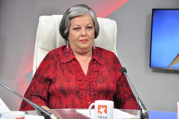 Margarita González Fernández, Ministra de Trabajo y Seguridad Social en la Mesa Redonda. Margarita González Fernández, Ministra de Trabajo y Seguridad Social en la Mesa Redonda.
