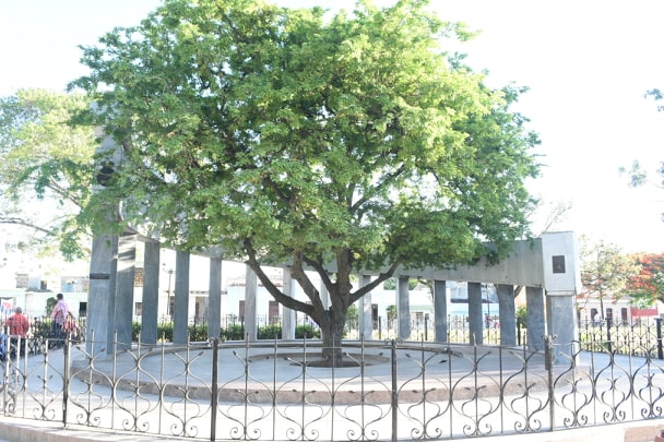 Preparativos en el parque El Carmen para la Gala Encuentro con la Historia. (Foto: Carlos Rodríguez Torres)