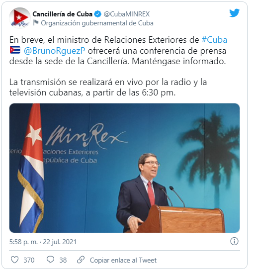 En vivo: Cuba responde a recientes declaraciones y medidas injerencistas desde EE. UU. En vivo: Cuba responde a recientes declaraciones y medidas injerencistas desde EE. UU.