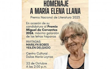 Homenaje a María Elena Llana por su candidatura al Cervantes